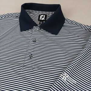Footjoy Large Mens Polo Shirt Striped 23x29 Golf Stretch Performance